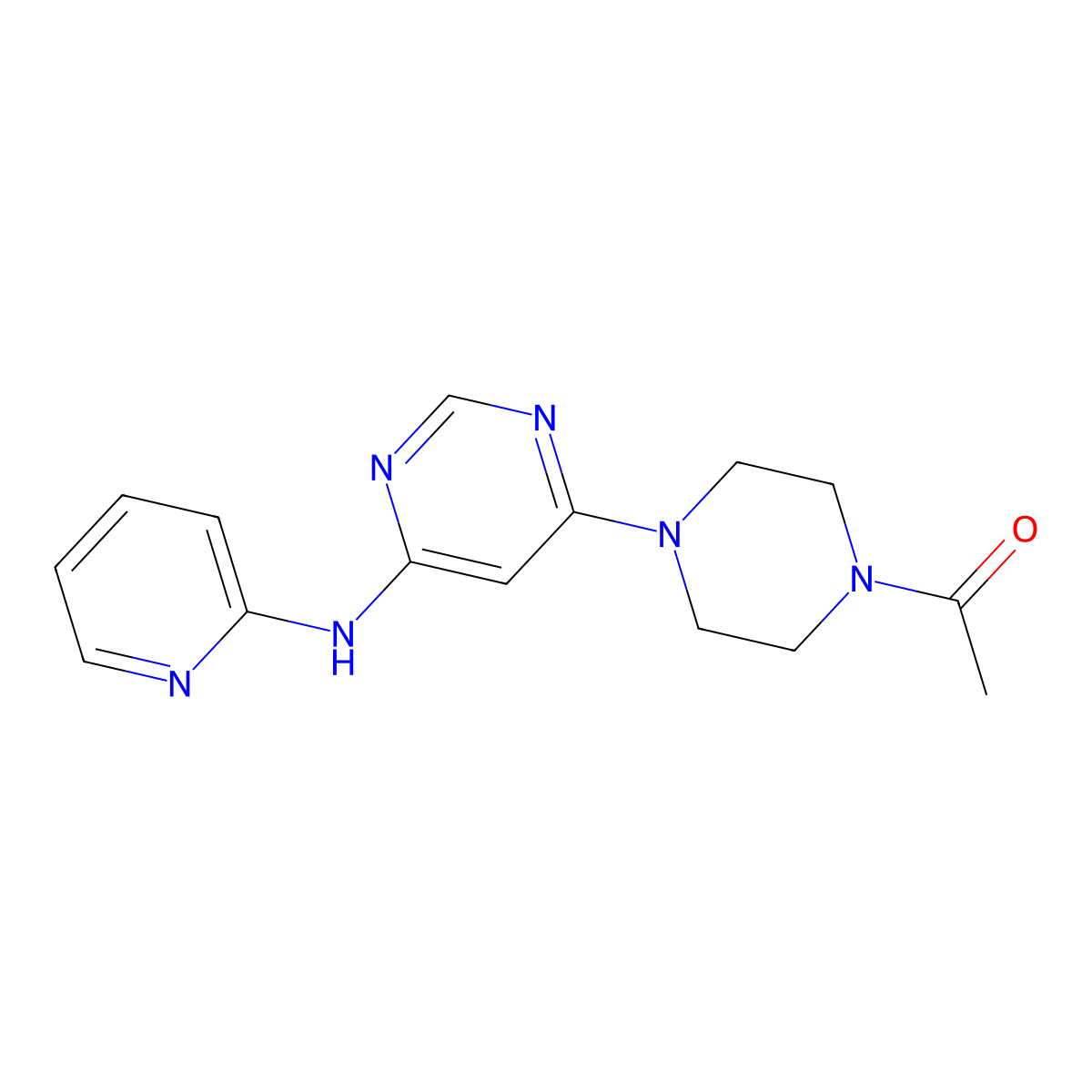 1-(4-(6-(Pyridin-2-ylamino)pyrimidin-4-yl)piperazin-1-yl)ethanone molecular structure, CAS 1421485-31-5