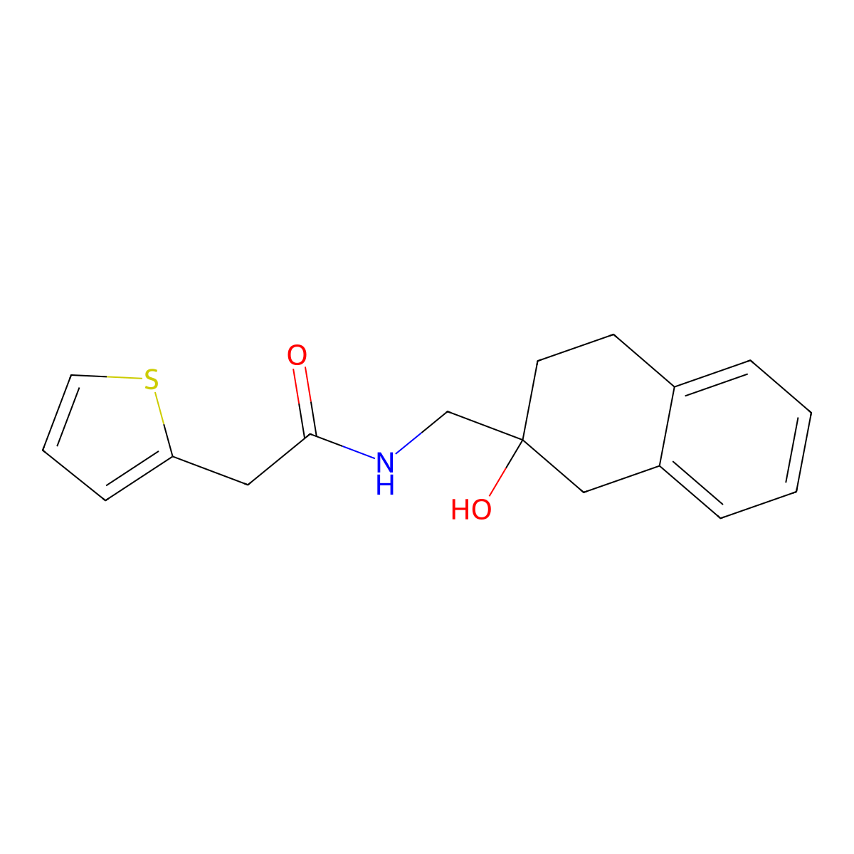 N-[(2-hydroxy-1,2,3,4-tetrahydronaphthalen-2-yl)methyl]-2-(thiophen-2-yl)acetamide molecular structure, CAS 1421485-34-8