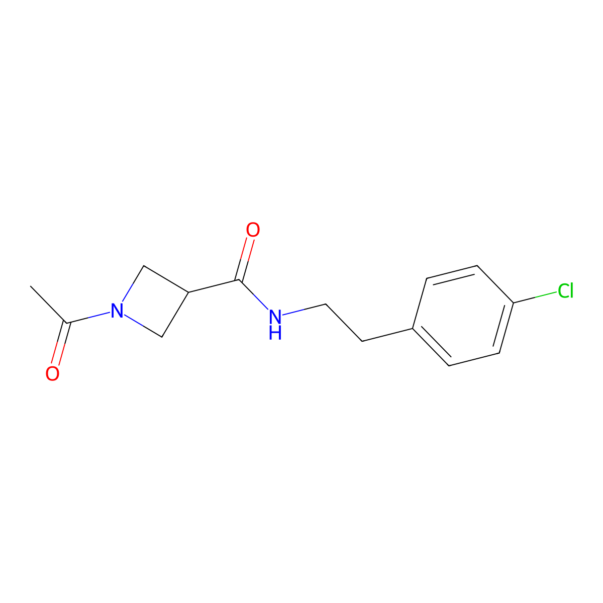 1-acetyl-N-(4-chlorophenethyl)azetidine-3-carboxamide molecular structure, CAS 1421485-37-1
