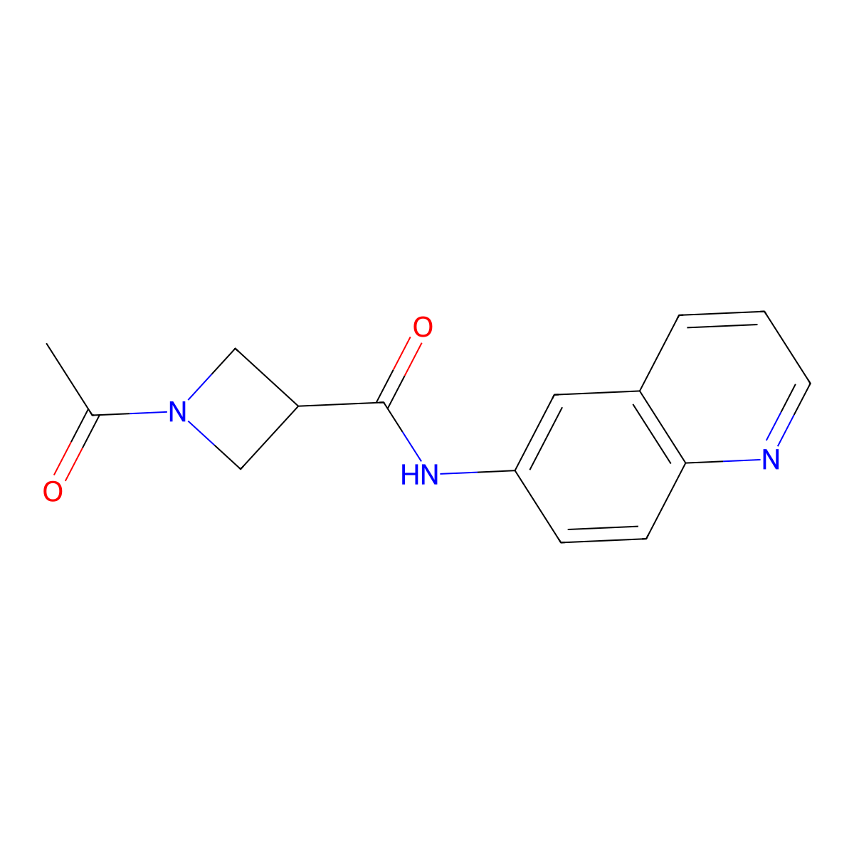 1-acetyl-N-(quinolin-6-yl)azetidine-3-carboxamide molecular structure, CAS 1421485-42-8