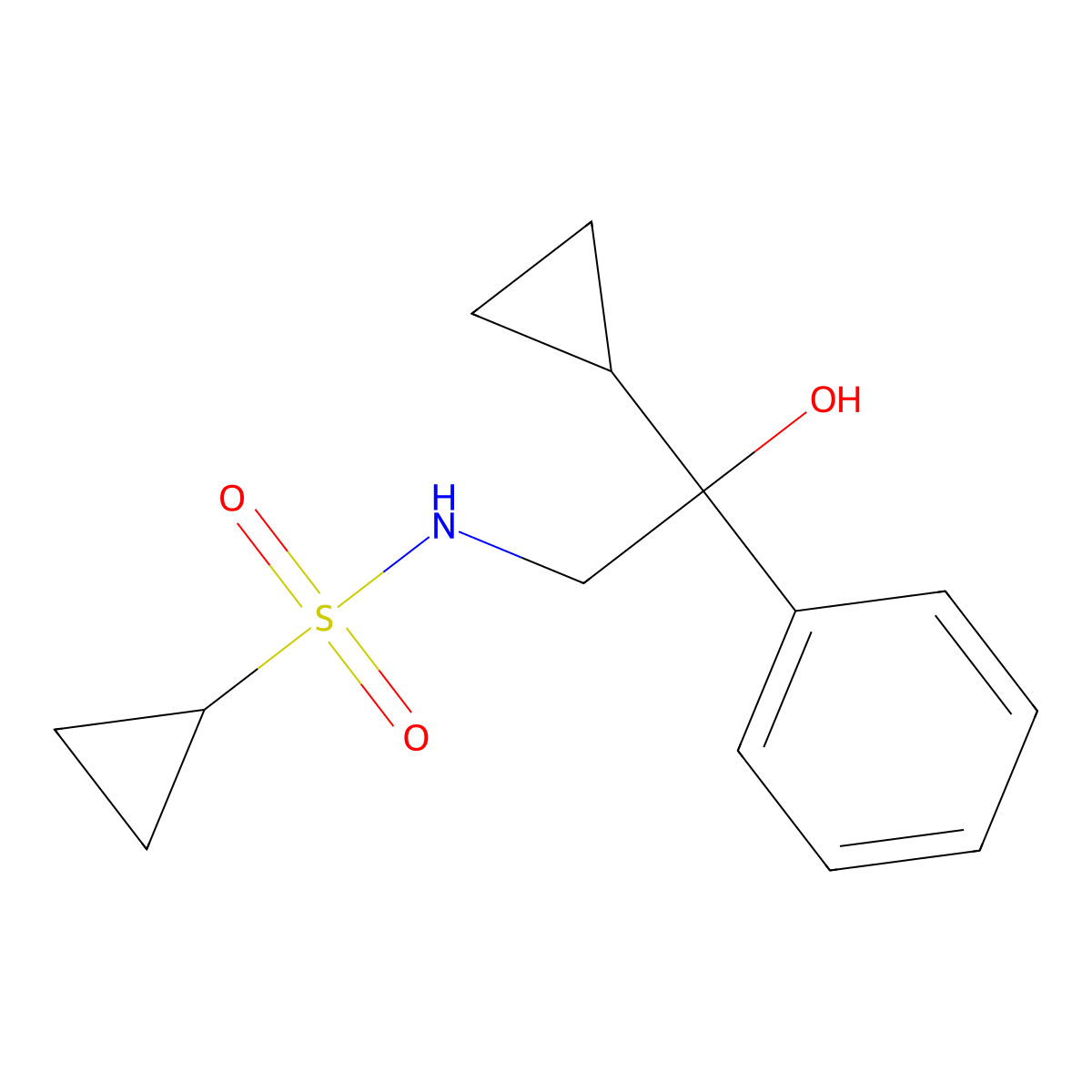 N-(2-cyclopropyl-2-hydroxy-2-phenylethyl)cyclopropanesulfonamide molecular structure, CAS 1421485-51-9
