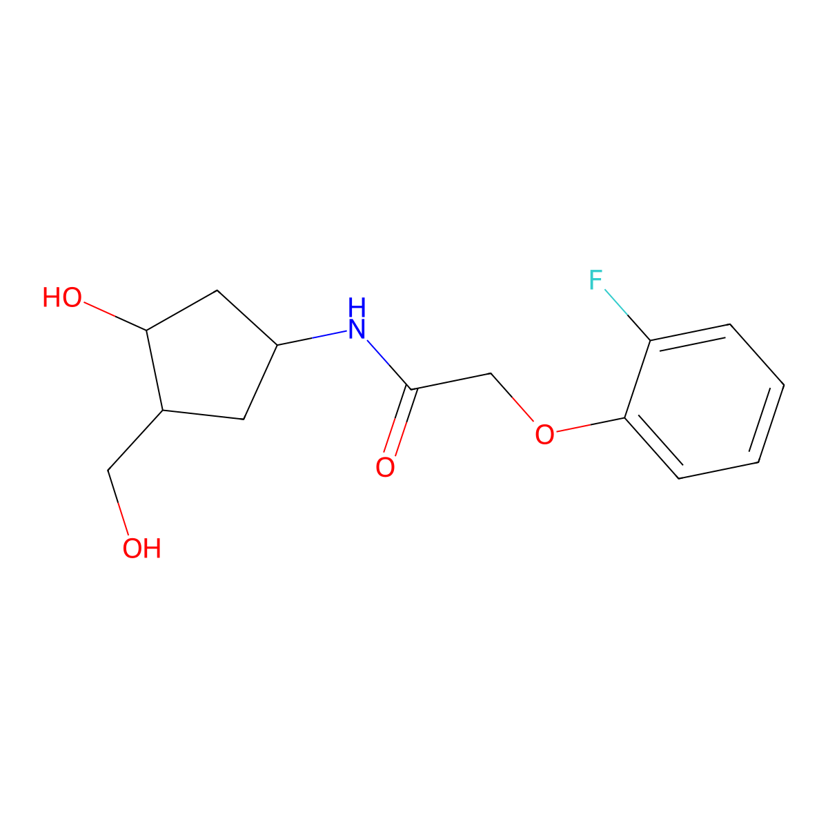 2-(2-Fluorophenoxy)-N-[3-hydroxy-4-(hydroxymethyl)cyclopentyl]acetamide molecular structure, CAS 1421485-68-8