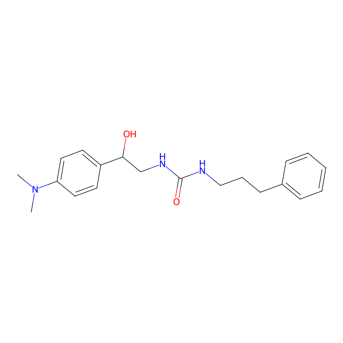 1-(2-(4-(Dimethylamino)phenyl)-2-hydroxyethyl)-3-(3-phenylpropyl)urea molecular structure, CAS 1421489-30-6