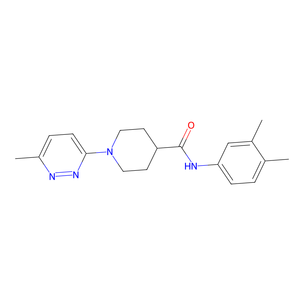 N-(3,4-dimethylphenyl)-1-(6-methylpyridazin-3-yl)piperidine-4-carboxamide molecular structure, CAS 1421489-32-8
