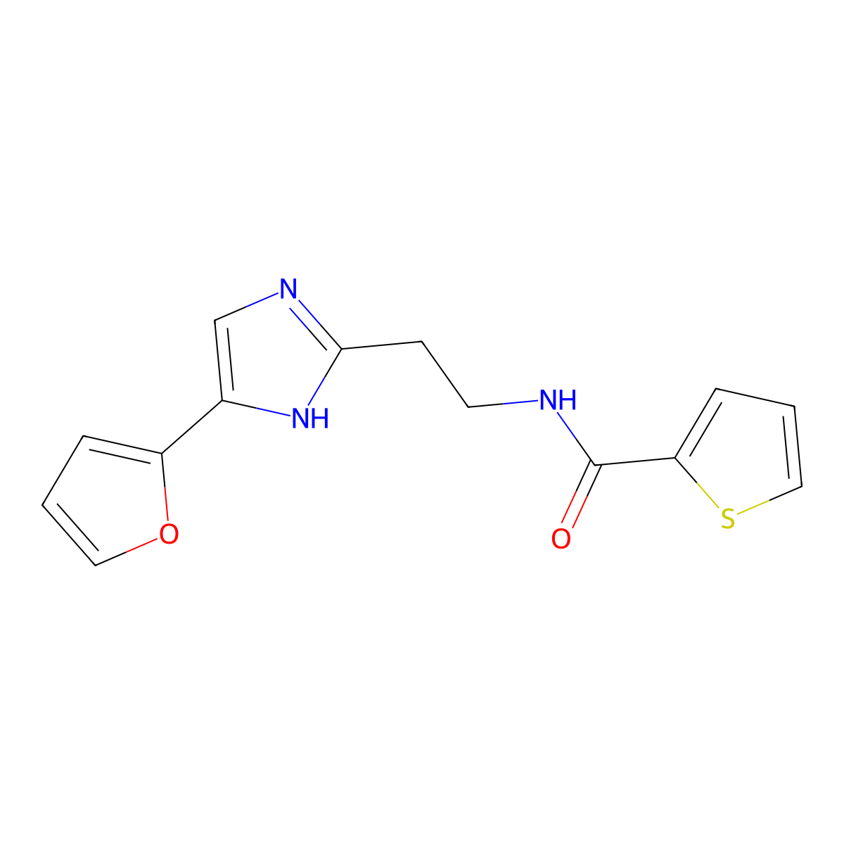 N-{2-[4-(Furan-2-YL)-1H-imidazol-2-YL]ethyl}thiophene-2-carboxamide molecular structure, CAS 1421489-34-0