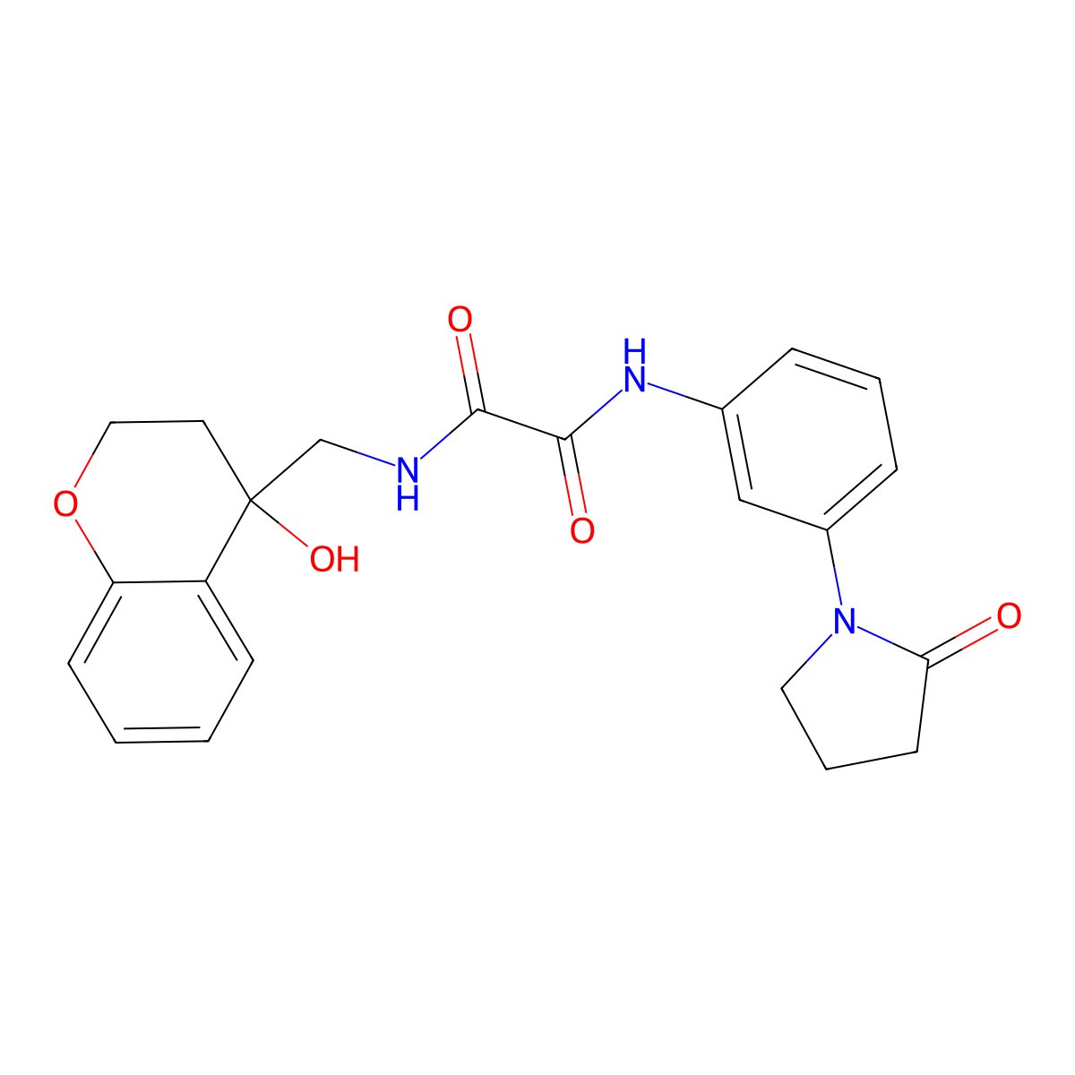 N1-((4-hydroxychroman-4-yl)methyl)-N2-(3-(2-oxopyrrolidin-1-yl)phenyl)oxalamide molecular structure, CAS 1421489-41-9