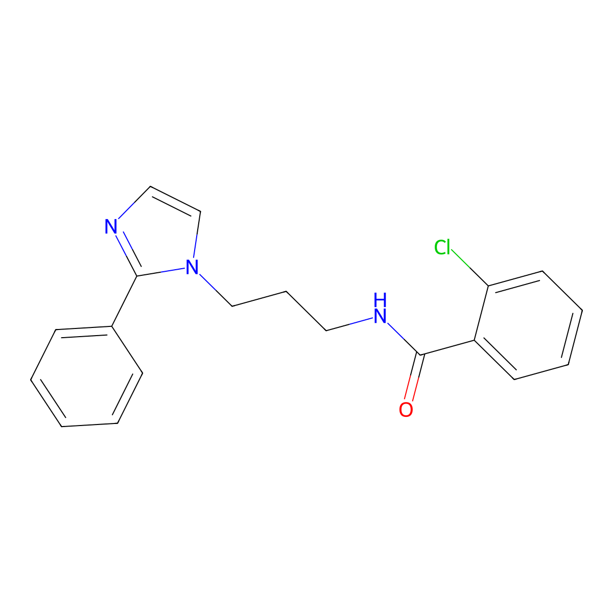 2-chloro-N-(3-(2-phenyl-1H-imidazol-1-yl)propyl)benzamide molecular structure, CAS 1421489-52-2