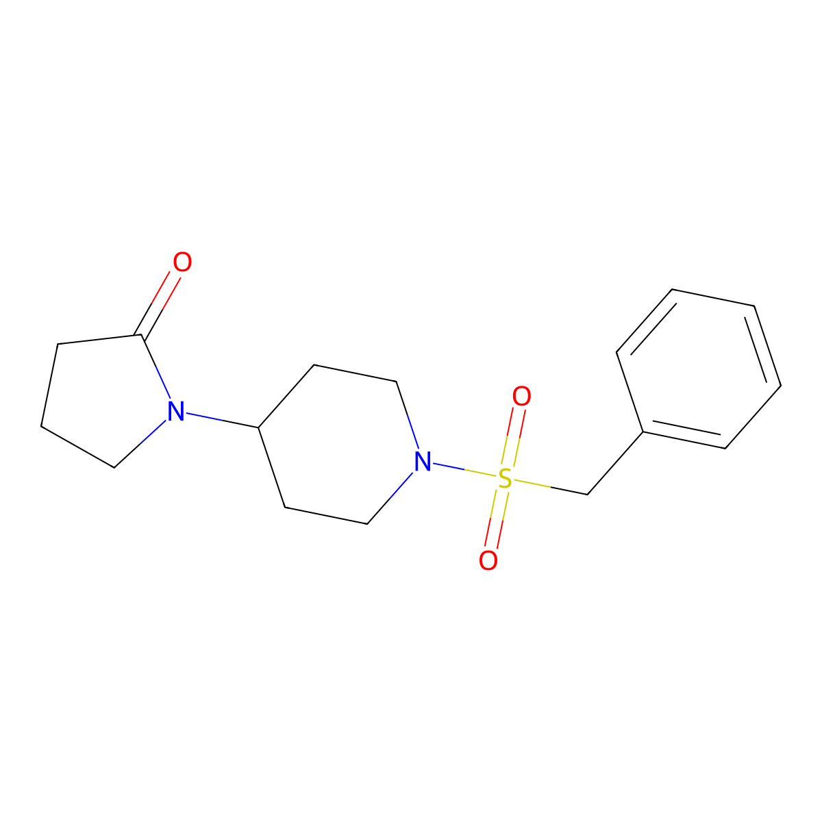 1-(1-Phenylmethanesulfonylpiperidin-4-YL)pyrrolidin-2-one molecular structure, CAS 1421489-58-8