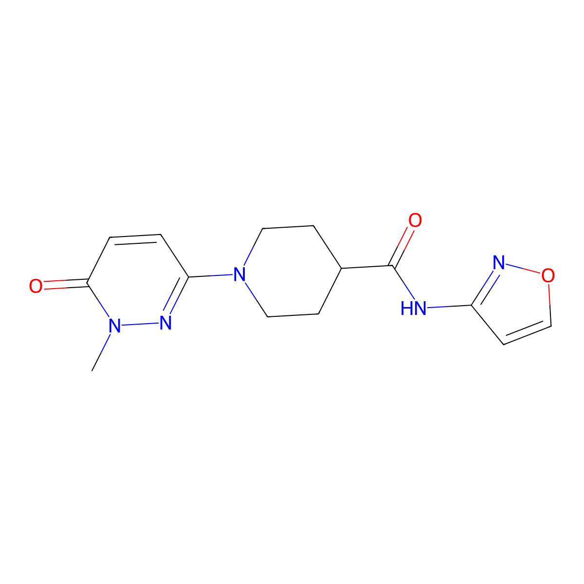 N-(isoxazol-3-yl)-1-(1-methyl-6-oxo-1,6-dihydropyridazin-3-yl)piperidine-4-carboxamide molecular structure, CAS 1421489-63-5