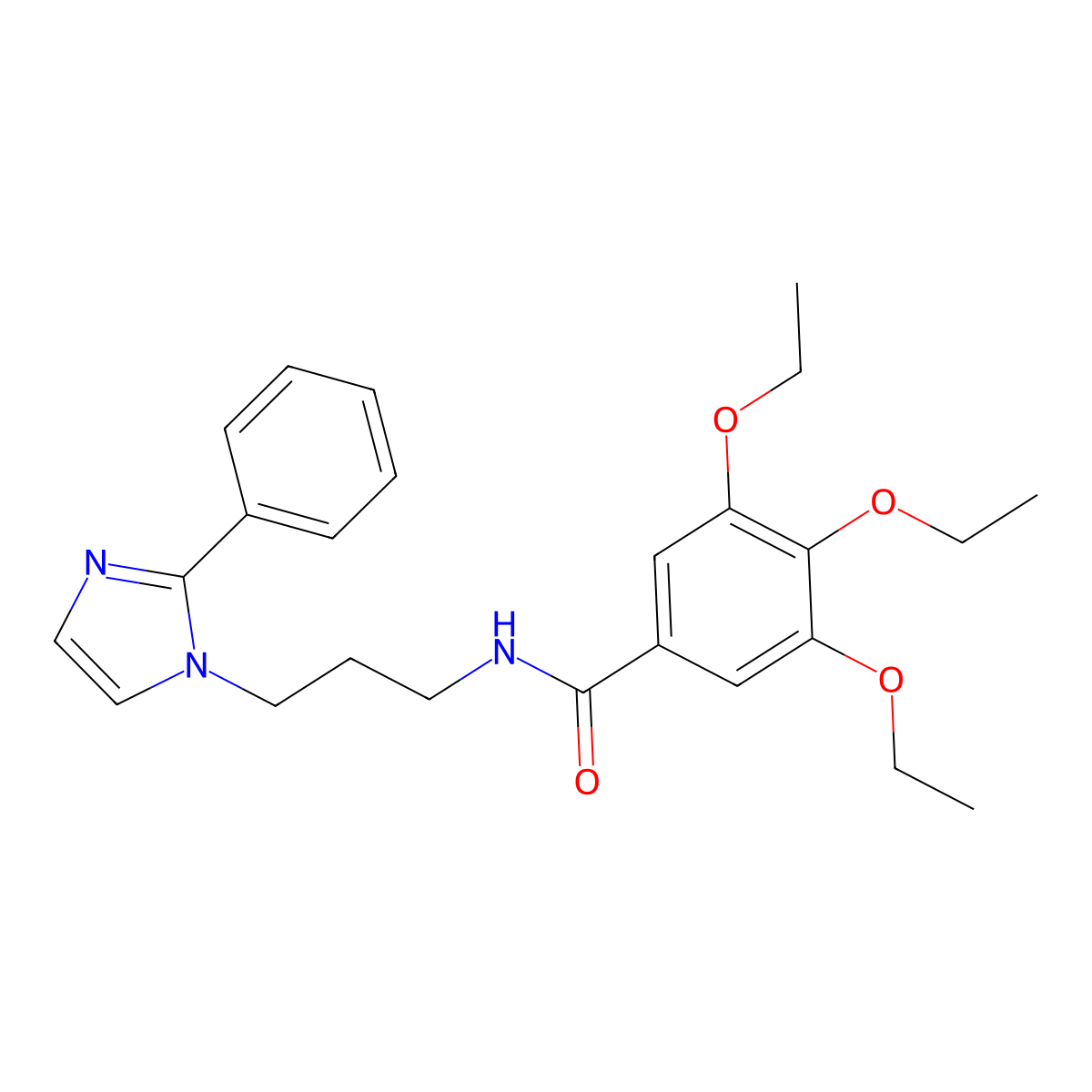 3,4,5-triethoxy-N-[3-(2-phenyl-1H-imidazol-1-yl)propyl]benzamide molecular structure, CAS 1421489-64-6