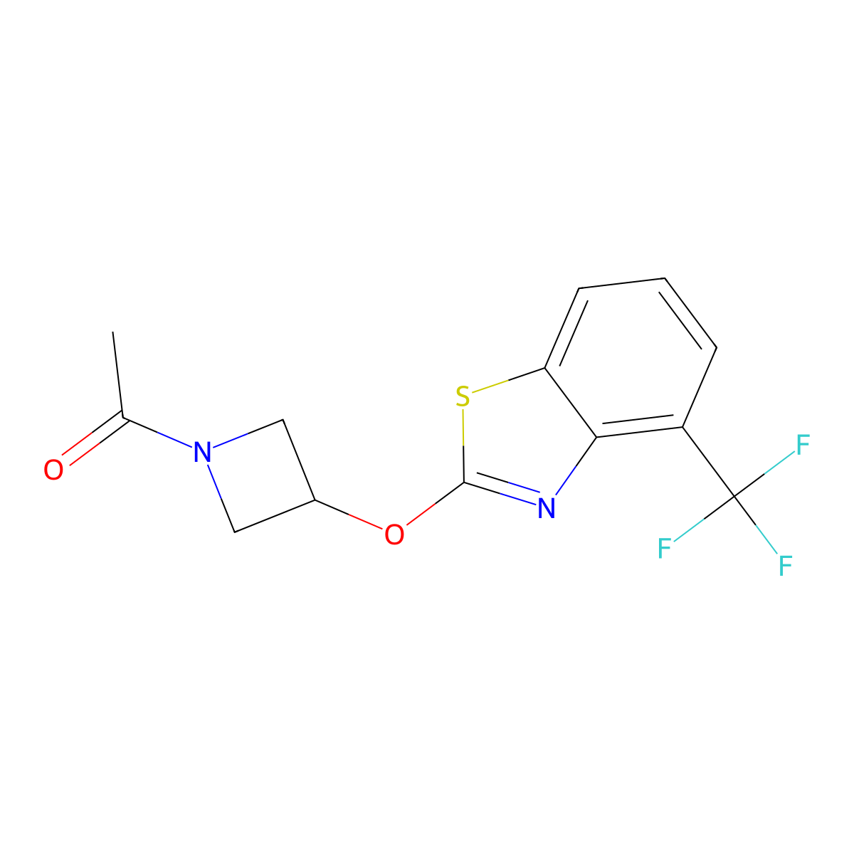 1-(3-((4-(Trifluoromethyl)benzo[d]thiazol-2-yl)oxy)azetidin-1-yl)ethanone molecular structure, CAS 1421489-81-7