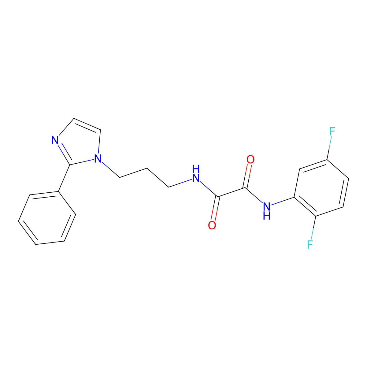 N1-(2,5-difluorophenyl)-N2-(3-(2-phenyl-1H-imidazol-1-yl)propyl)oxalamide molecular structure, CAS 1421489-82-8
