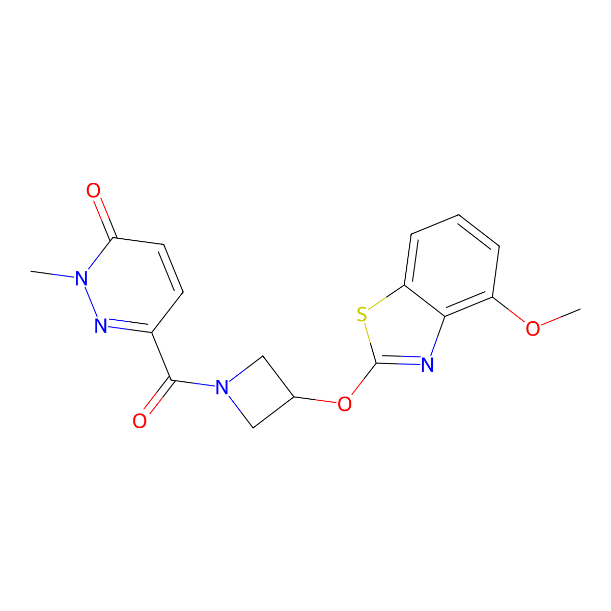 6-(3-((4-methoxybenzo[d]thiazol-2-yl)oxy)azetidine-1-carbonyl)-2-methylpyridazin-3(2H)-one molecular structure, CAS 1421489-88-4