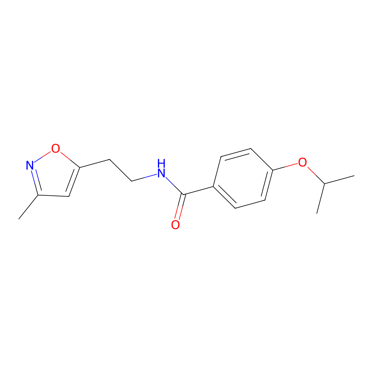 4-isopropoxy-N-(2-(3-methylisoxazol-5-yl)ethyl)benzamide molecular structure, CAS 1421490-04-1