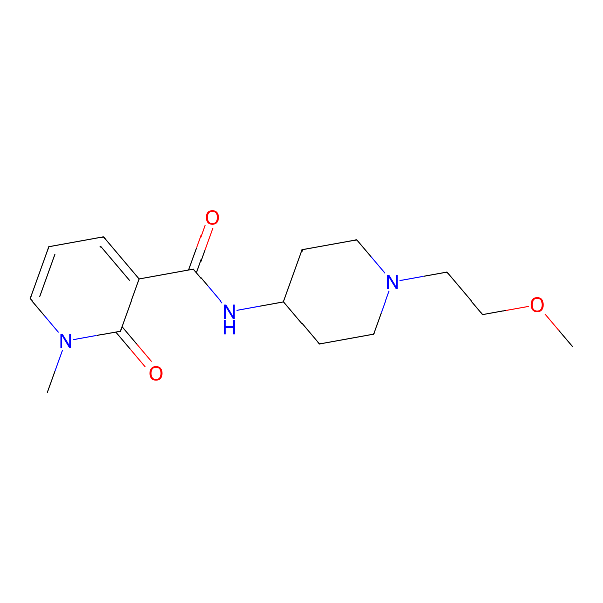 N-[1-(2-methoxyethyl)piperidin-4-yl]-1-methyl-2-oxo-1,2-dihydropyridine-3-carboxamide molecular structure, CAS 1421490-13-2