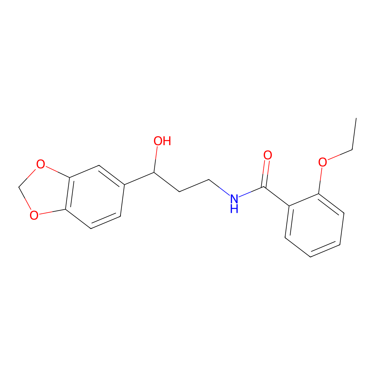 N-(3-(benzo[d][1,3]dioxol-5-yl)-3-hydroxypropyl)-2-ethoxybenzamide molecular structure, CAS 1421490-17-6
