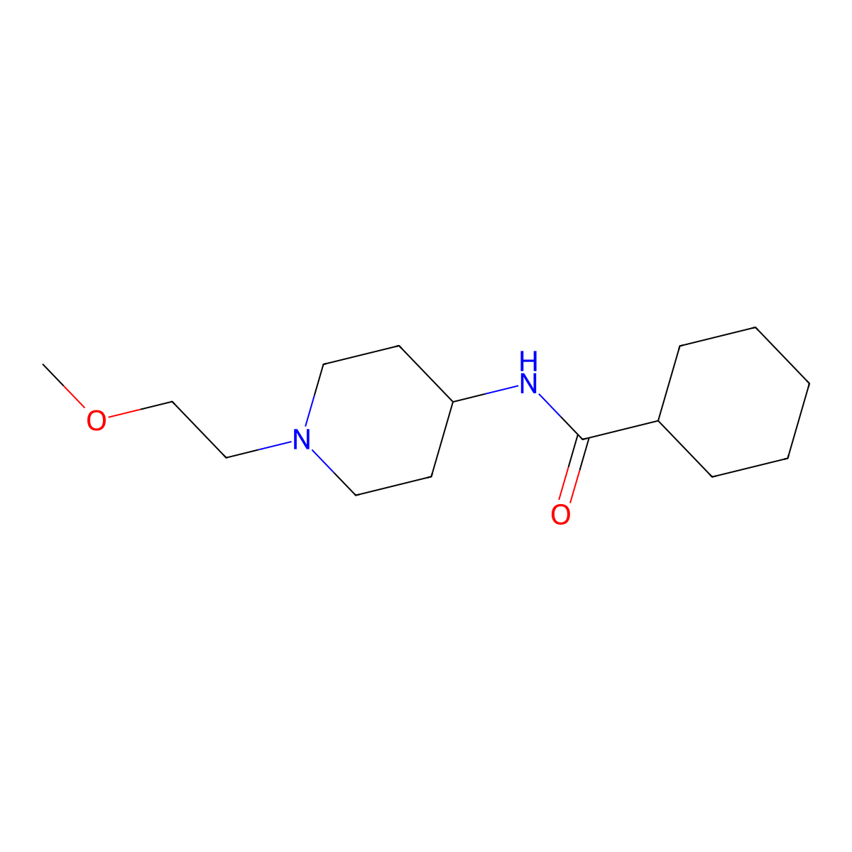 N-[1-(2-methoxyethyl)piperidin-4-yl]cyclohexanecarboxamide molecular structure, CAS 1421490-23-4