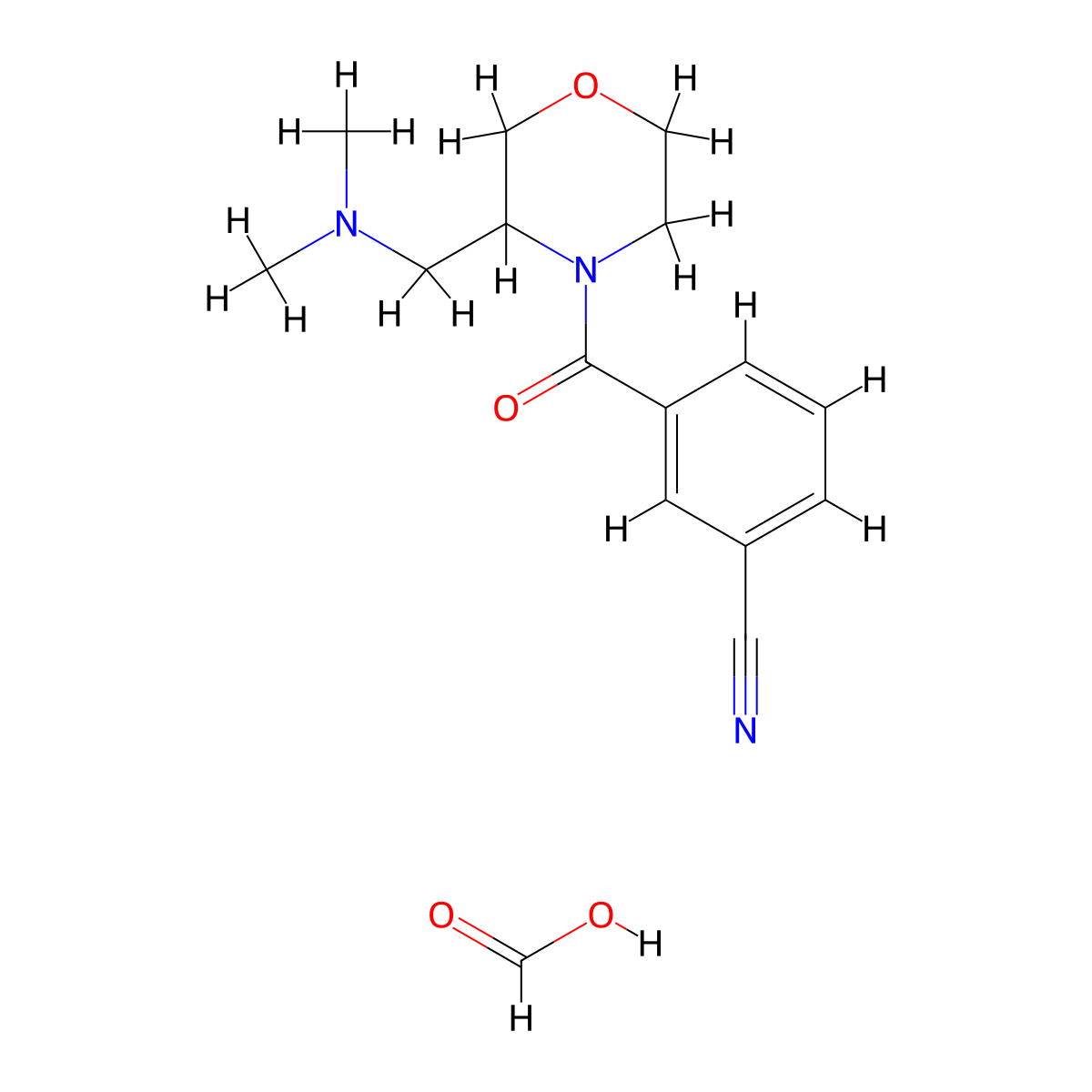 3-(3-((Dimethylamino)methyl)morpholine-4-carbonyl)benzonitrile formate molecular structure, CAS 1421490-43-8