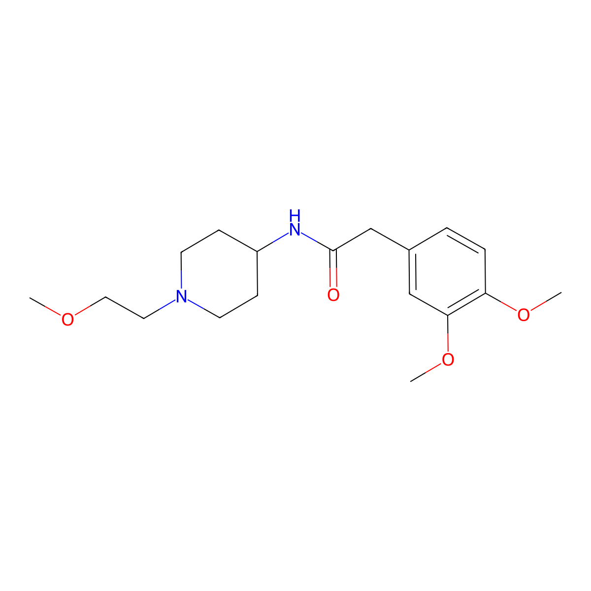 2-(3,4-Dimethoxyphenyl)-N-[1-(2-methoxyethyl)piperidin-4-YL]acetamide molecular structure, CAS 1421490-50-7