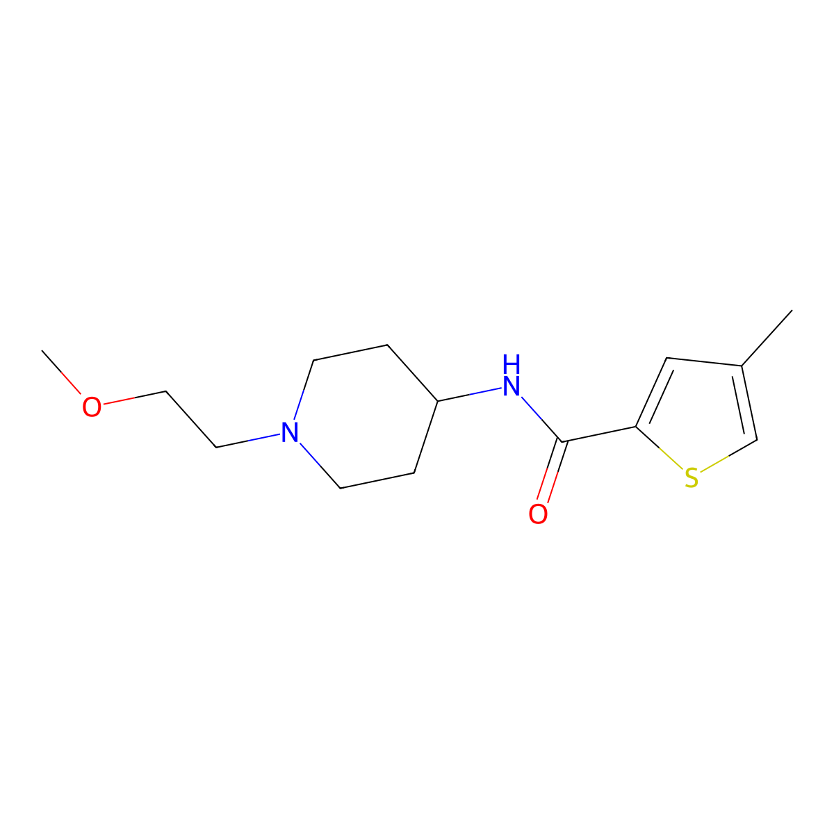 N-[1-(2-Methoxyethyl)piperidin-4-YL]-4-methylthiophene-2-carboxamide molecular structure, CAS 1421490-58-5