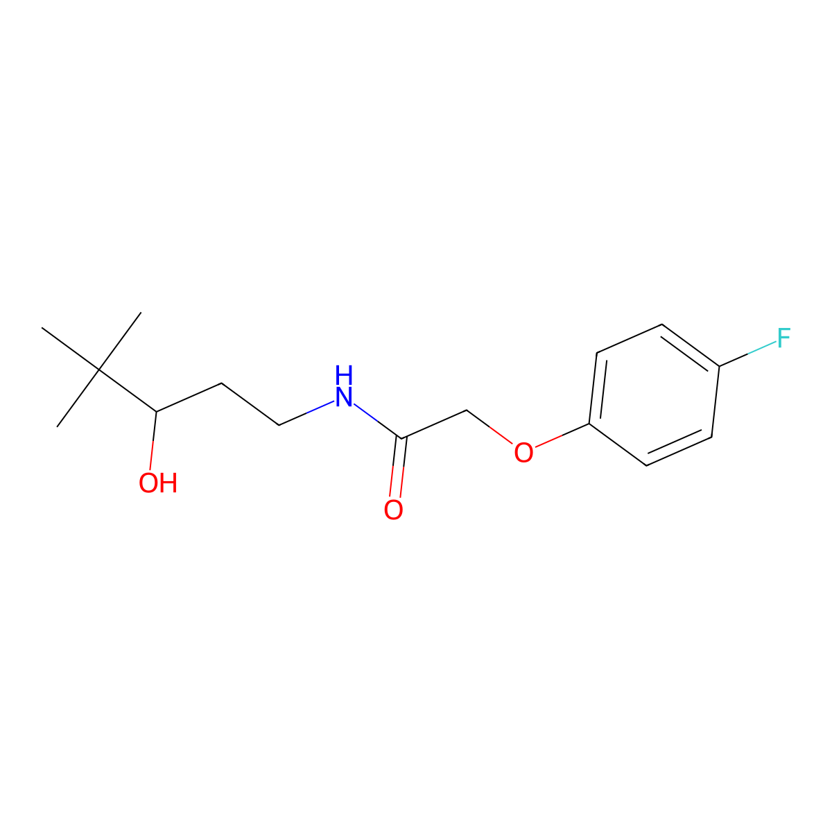 2-(4-fluorophenoxy)-N-(3-hydroxy-4,4-dimethylpentyl)acetamide molecular structure, CAS 1421490-66-5
