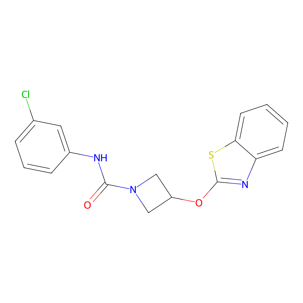3-(benzo[d]thiazol-2-yloxy)-N-(3-chlorophenyl)azetidine-1-carboxamide molecular structure, CAS 1421490-91-6