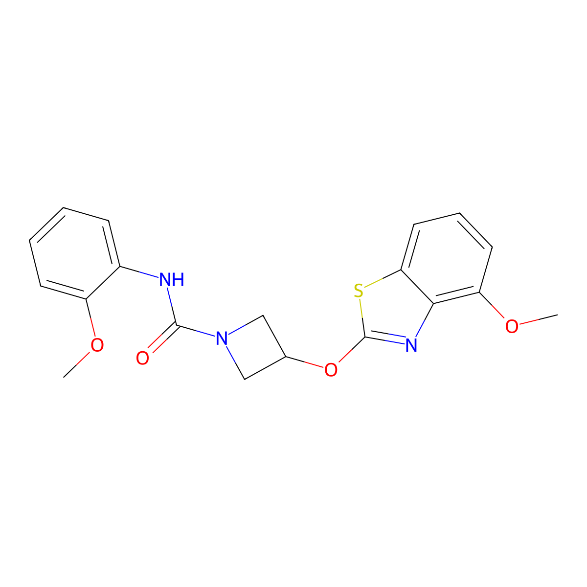 3-((4-methoxybenzo[d]thiazol-2-yl)oxy)-N-(2-methoxyphenyl)azetidine-1-carboxamide molecular structure, CAS 1421490-93-8