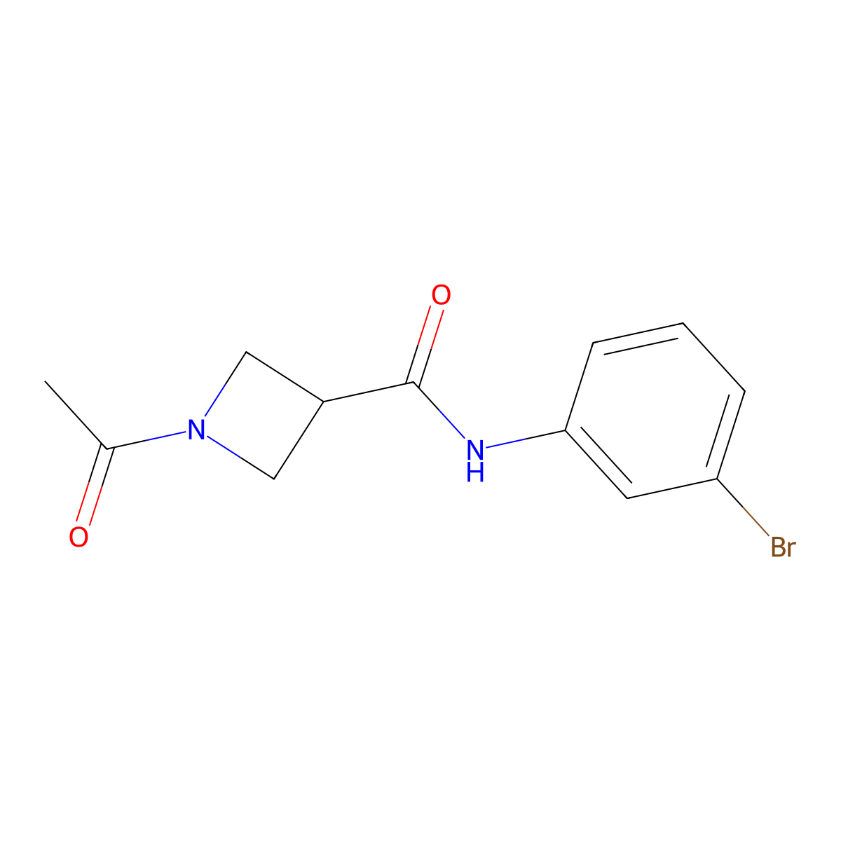 1-acetyl-N-(3-bromophenyl)azetidine-3-carboxamide molecular structure, CAS 1421491-20-4