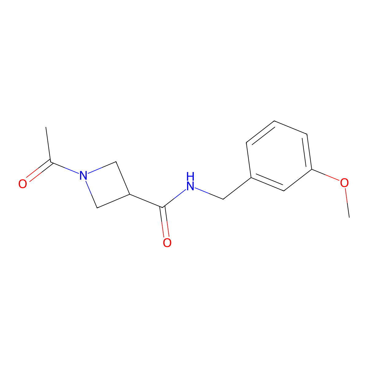 1-acetyl-N-(3-methoxybenzyl)azetidine-3-carboxamide molecular structure, CAS 1421491-35-1