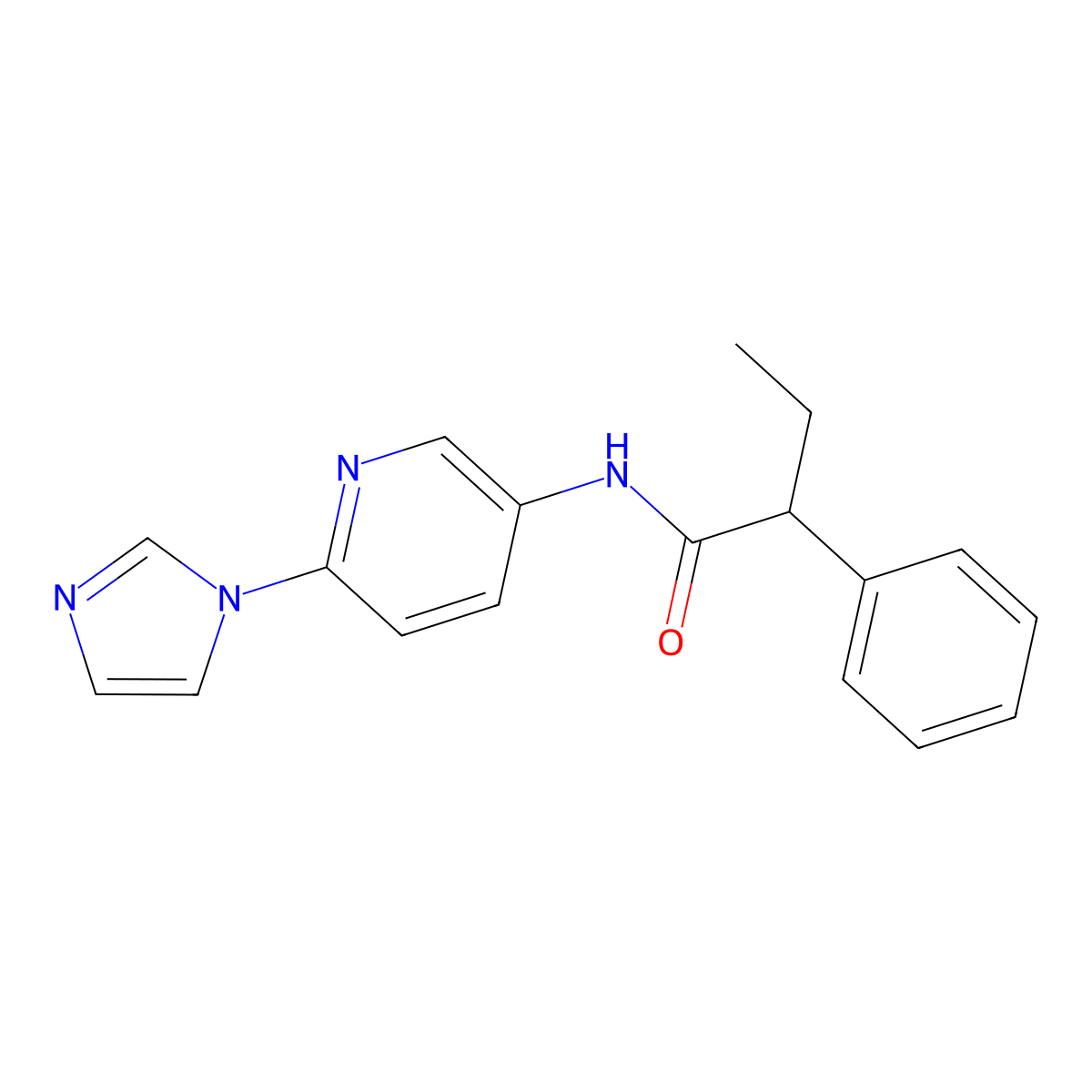 N-(6-(1H-imidazol-1-yl)pyridin-3-yl)-2-phenylbutanamide molecular structure, CAS 1421491-36-2