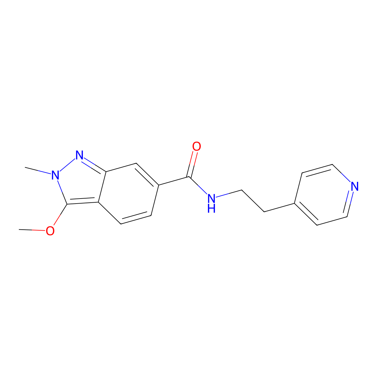 3-methoxy-2-methyl-N-(2-(pyridin-4-yl)ethyl)-2H-indazole-6-carboxamide molecular structure, CAS 1421491-37-3