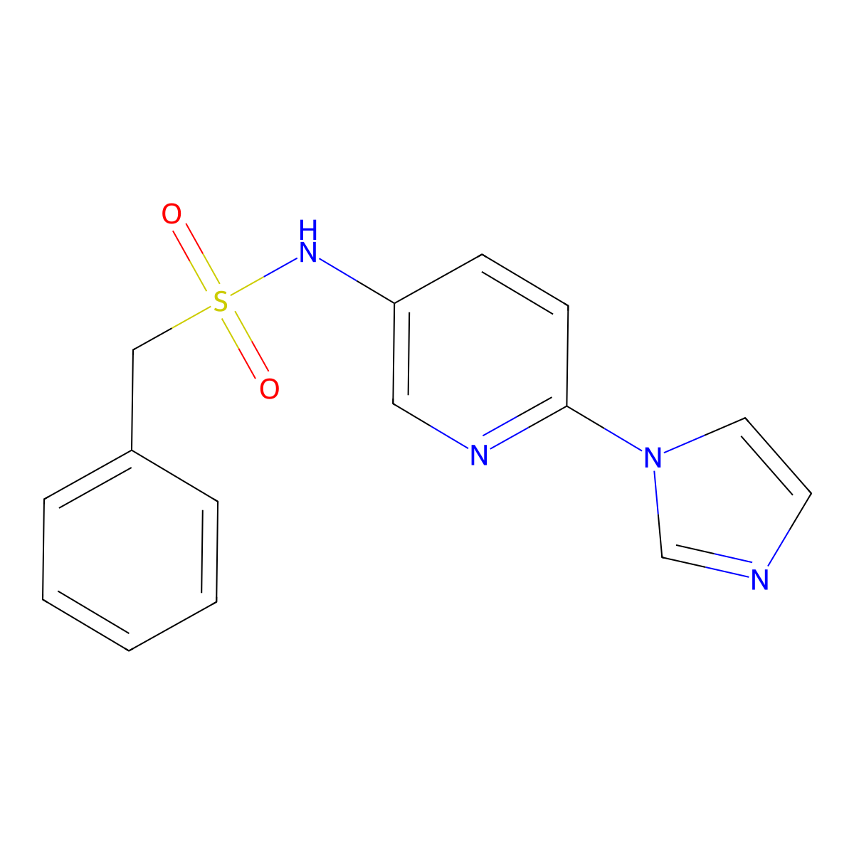 N-(6-(1H-imidazol-1-yl)pyridin-3-yl)-1-phenylmethanesulfonamide molecular structure, CAS 1421491-44-2