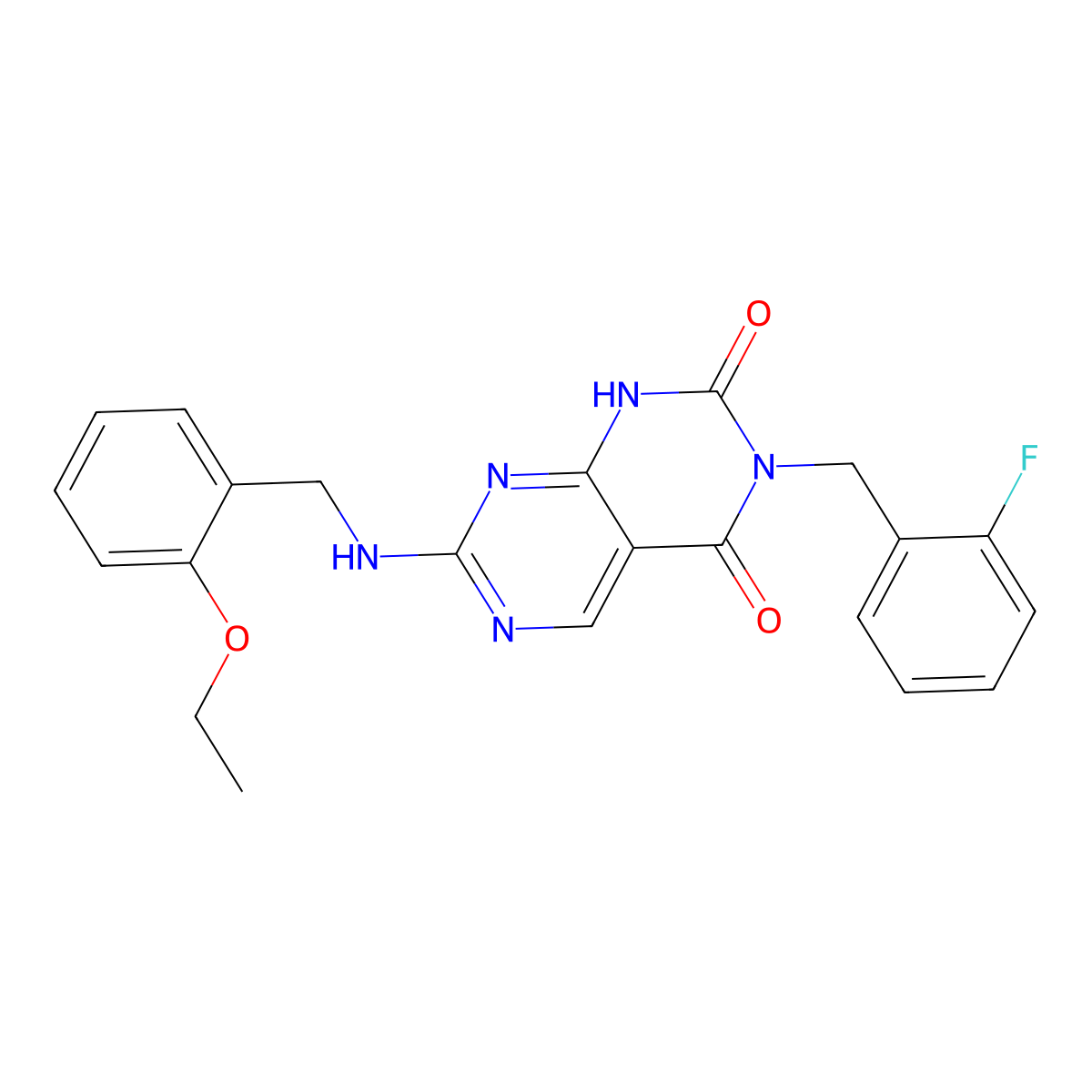 7-((2-ethoxybenzyl)amino)-3-(2-fluorobenzyl)pyrimido[4,5-d]pyrimidine-2,4(1H,3H)-dione molecular structure, CAS 1421491-50-0