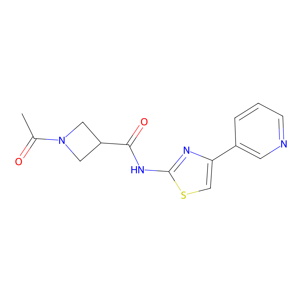 1-Acetyl-N-[4-(pyridin-3-YL)-1,3-thiazol-2-YL]azetidine-3-carboxamide molecular structure, CAS 1421491-52-2