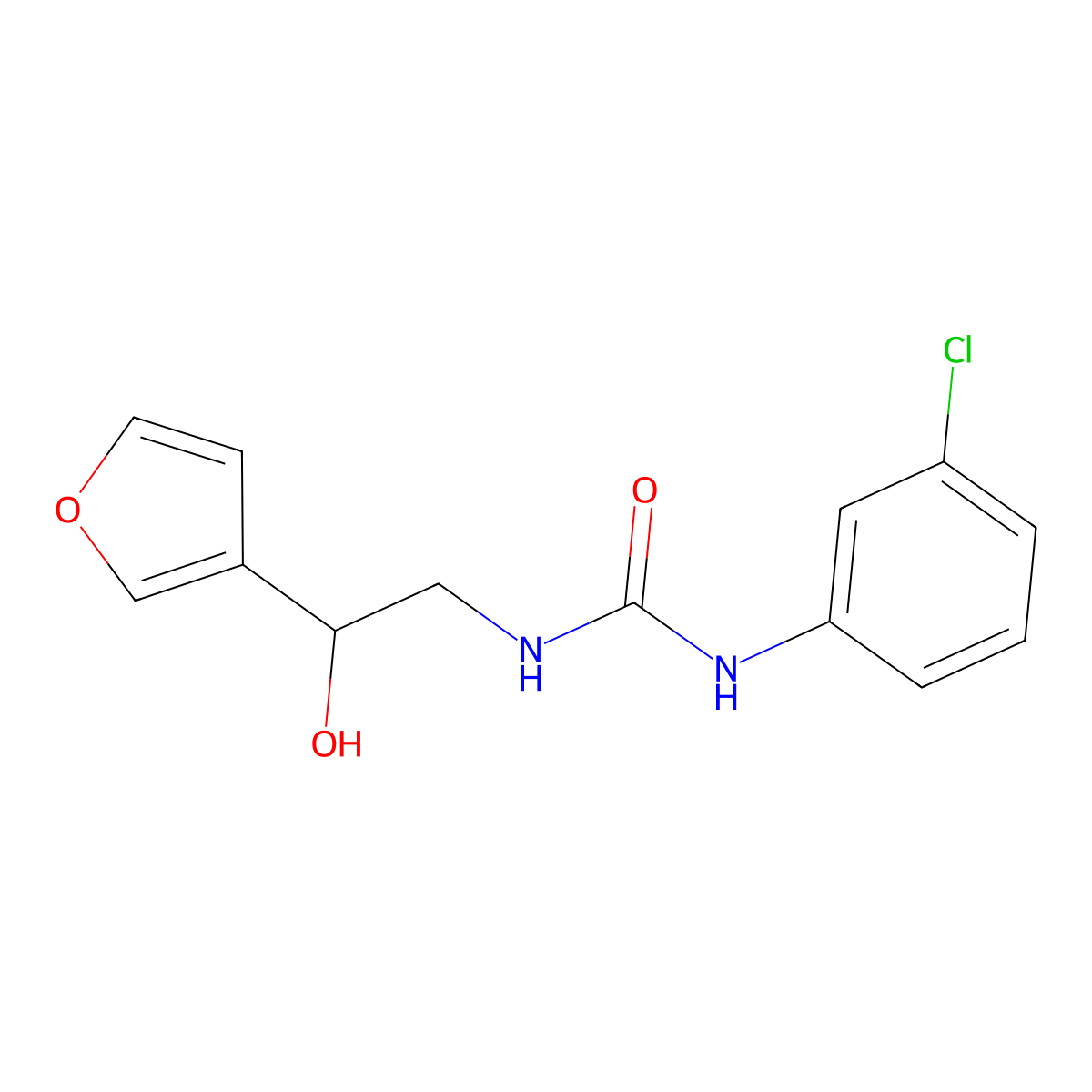 1-(3-Chlorophenyl)-3-[2-(furan-3-YL)-2-hydroxyethyl]urea molecular structure, CAS 1421491-56-6