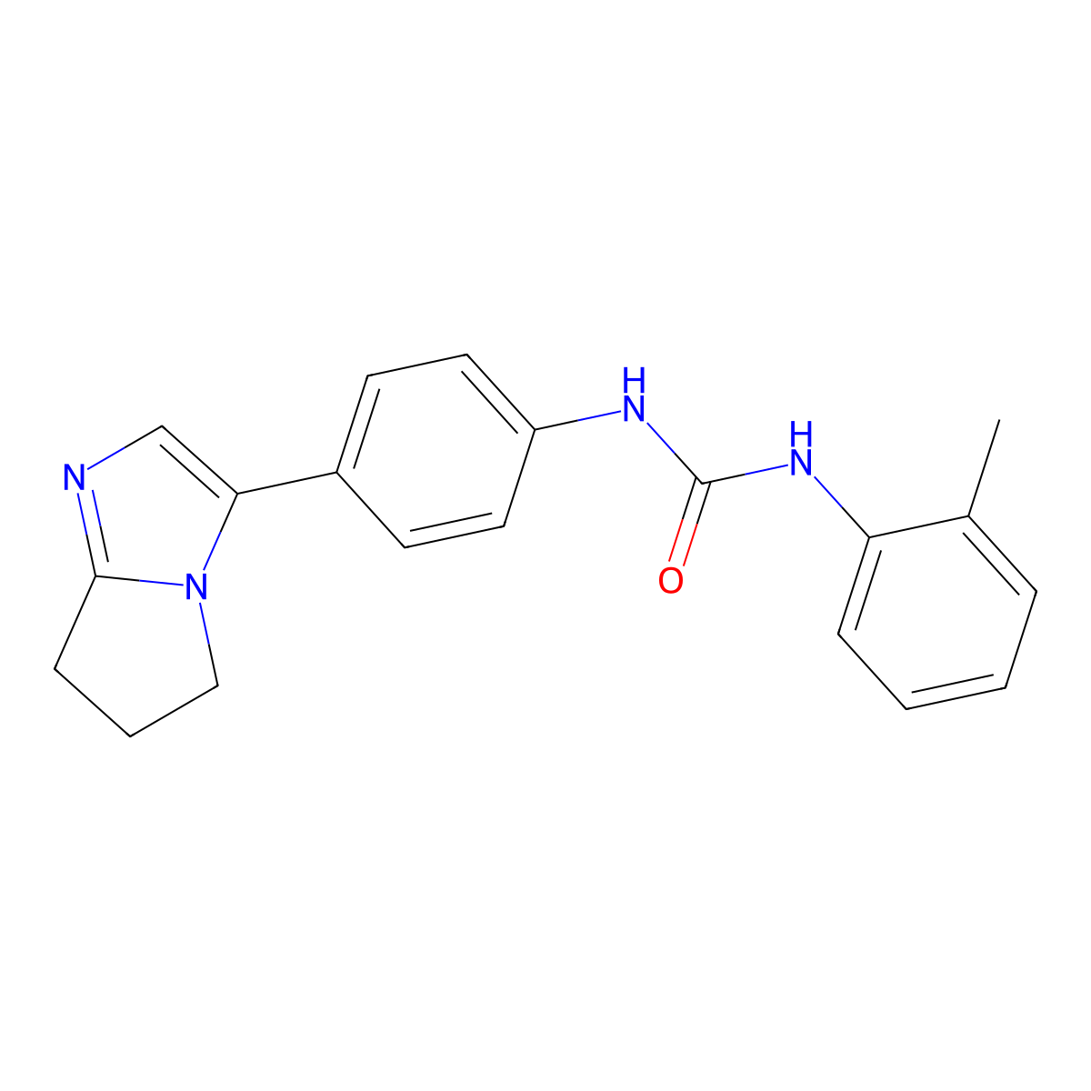 1-(2-methylphenyl)-3-(4-{5H,6H,7H-pyrrolo[1,2-a]imidazol-3-yl}phenyl)urea molecular structure, CAS 1421491-90-8
