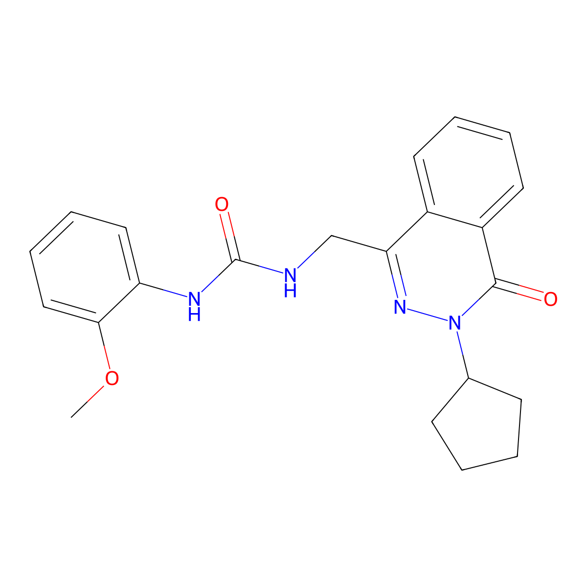 1-((3-Cyclopentyl-4-oxo-3,4-dihydrophthalazin-1-yl)methyl)-3-(2-methoxyphenyl)urea molecular structure, CAS 1421492-05-8