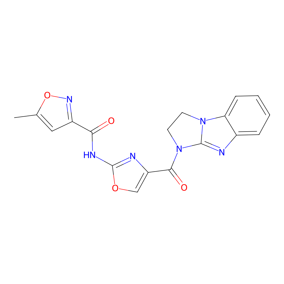 5-methyl-N-(4-{2,5,7-triazatricyclo[6.4.0.0^{2,6}]dodeca-1(8),6,9,11-tetraene-5-carbonyl}-1,3-oxazol-2-yl)-1,2-oxazole-3-carboxamide molecular structure, CAS 1421492-26-3