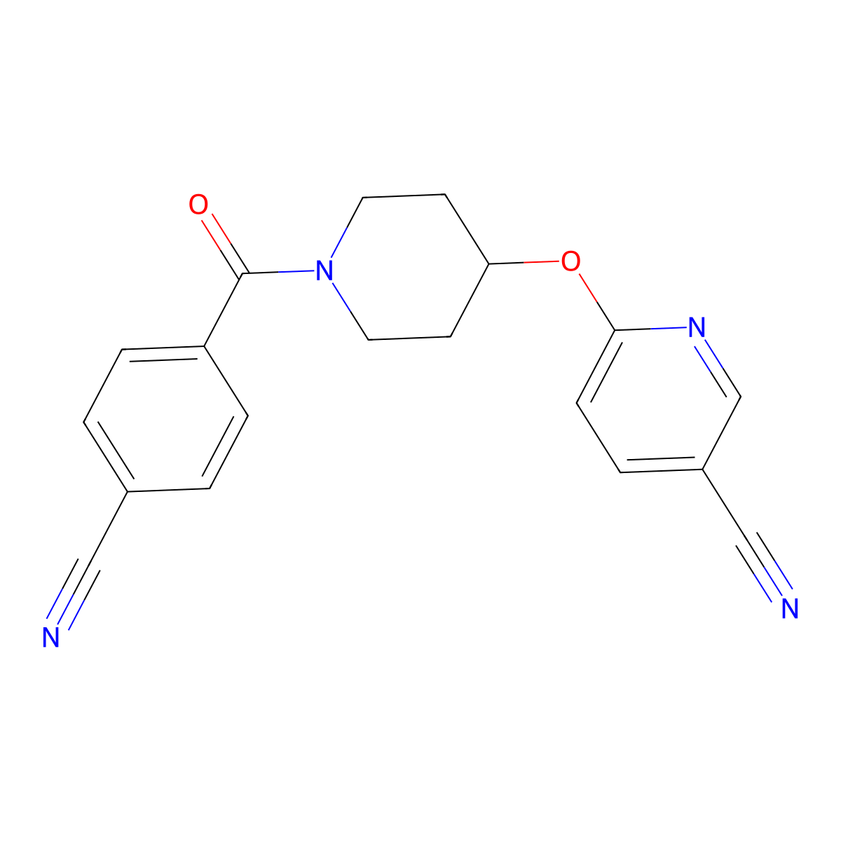 6-((1-(4-Cyanobenzoyl)piperidin-4-yl)oxy)nicotinonitrile molecular structure, CAS 1421492-91-2