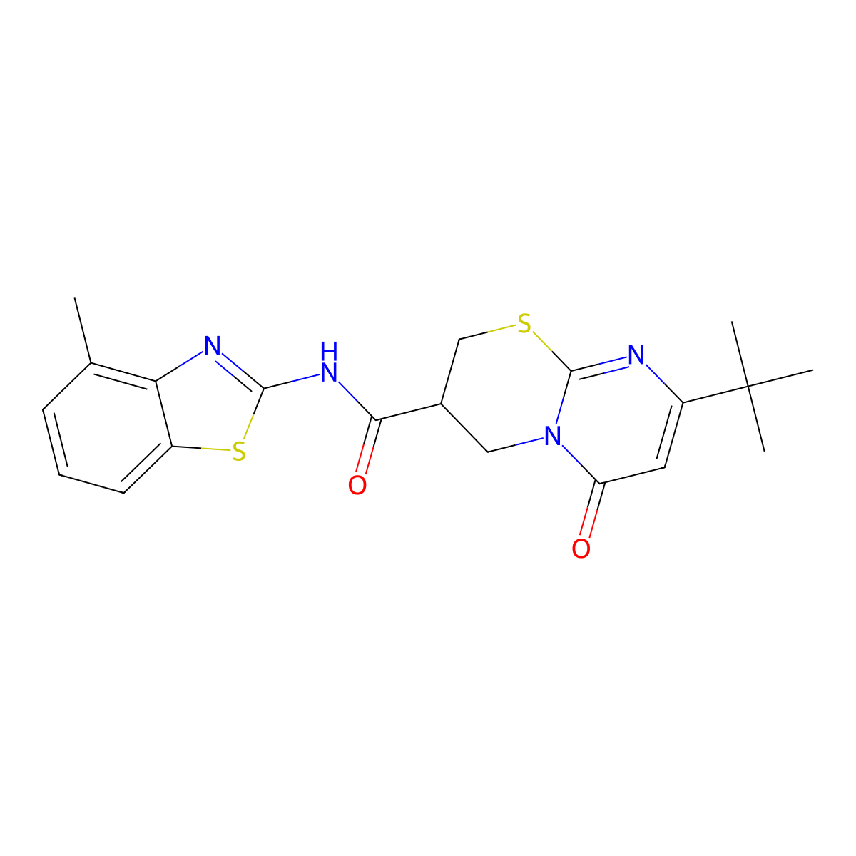 8-(tert-butyl)-N-(4-methylbenzo[d]thiazol-2-yl)-6-oxo-2,3,4,6-tetrahydropyrimido[2,1-b][1,3]thiazine-3-carboxamide molecular structure, CAS 1421493-03-9