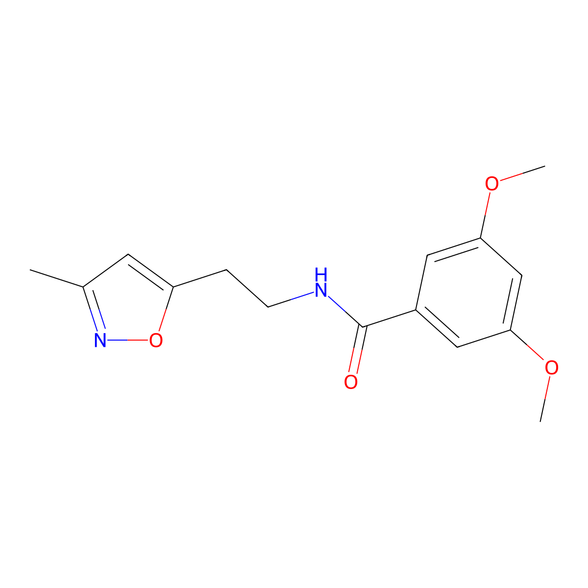 3,5-dimethoxy-N-(2-(3-methylisoxazol-5-yl)ethyl)benzamide molecular structure, CAS 1421493-37-9
