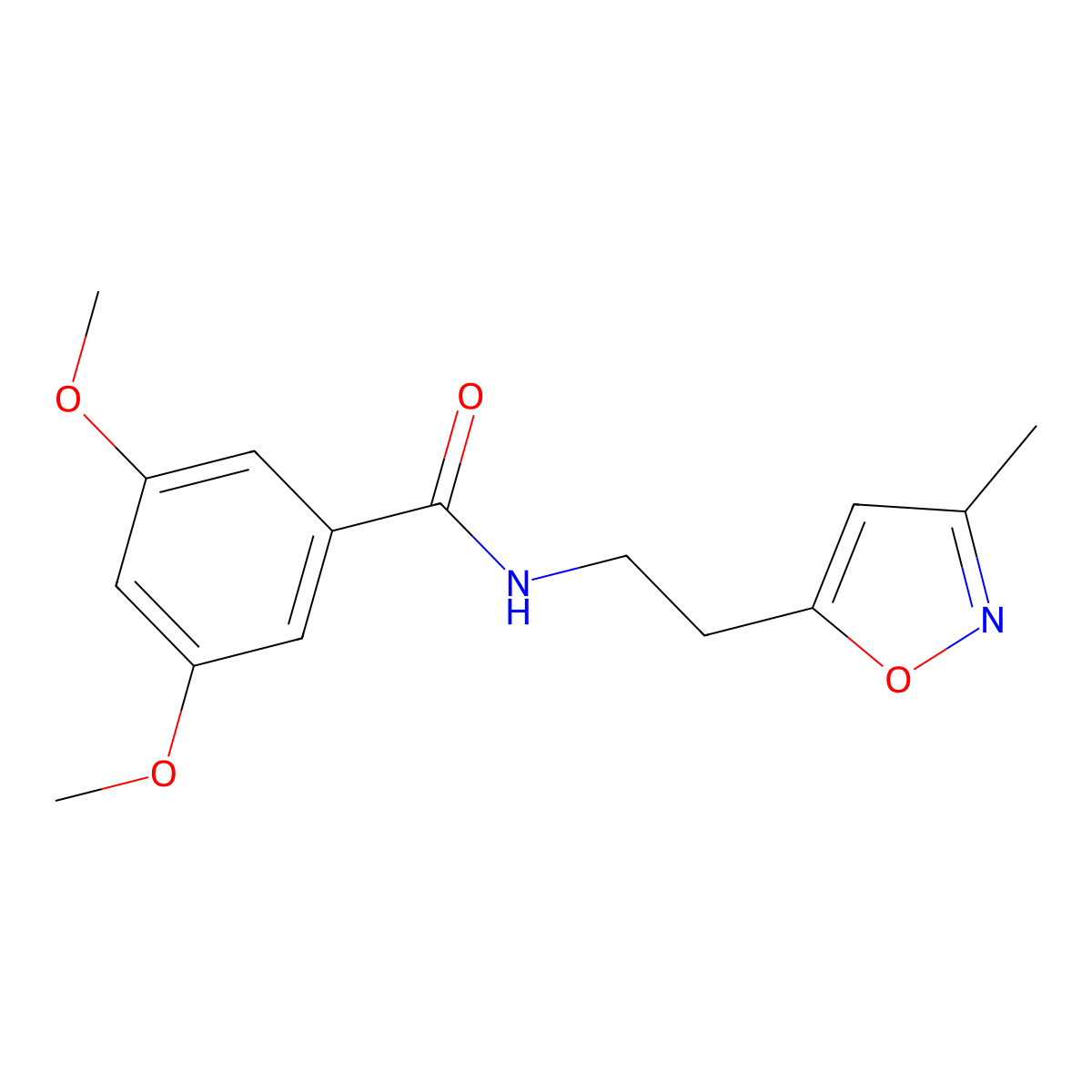 3,5-dimethoxy-N-(2-(3-methylisoxazol-5-yl)ethyl)benzamide molecular structure, CAS 1421493-37-9