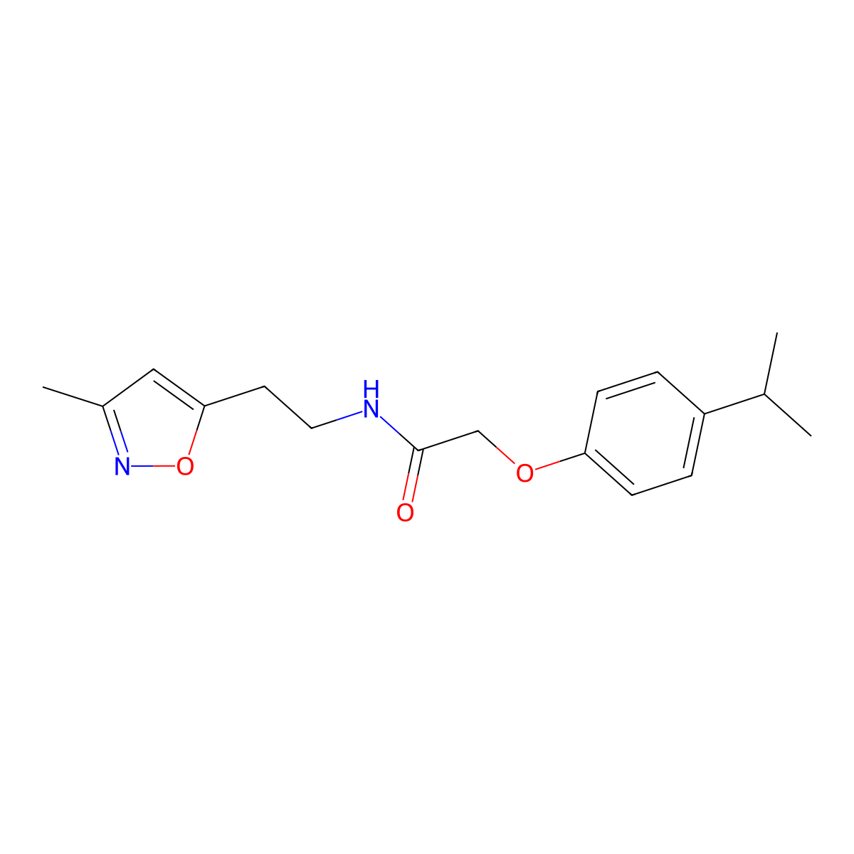 2-(4-isopropylphenoxy)-N-(2-(3-methylisoxazol-5-yl)ethyl)acetamide molecular structure, CAS 1421493-42-6