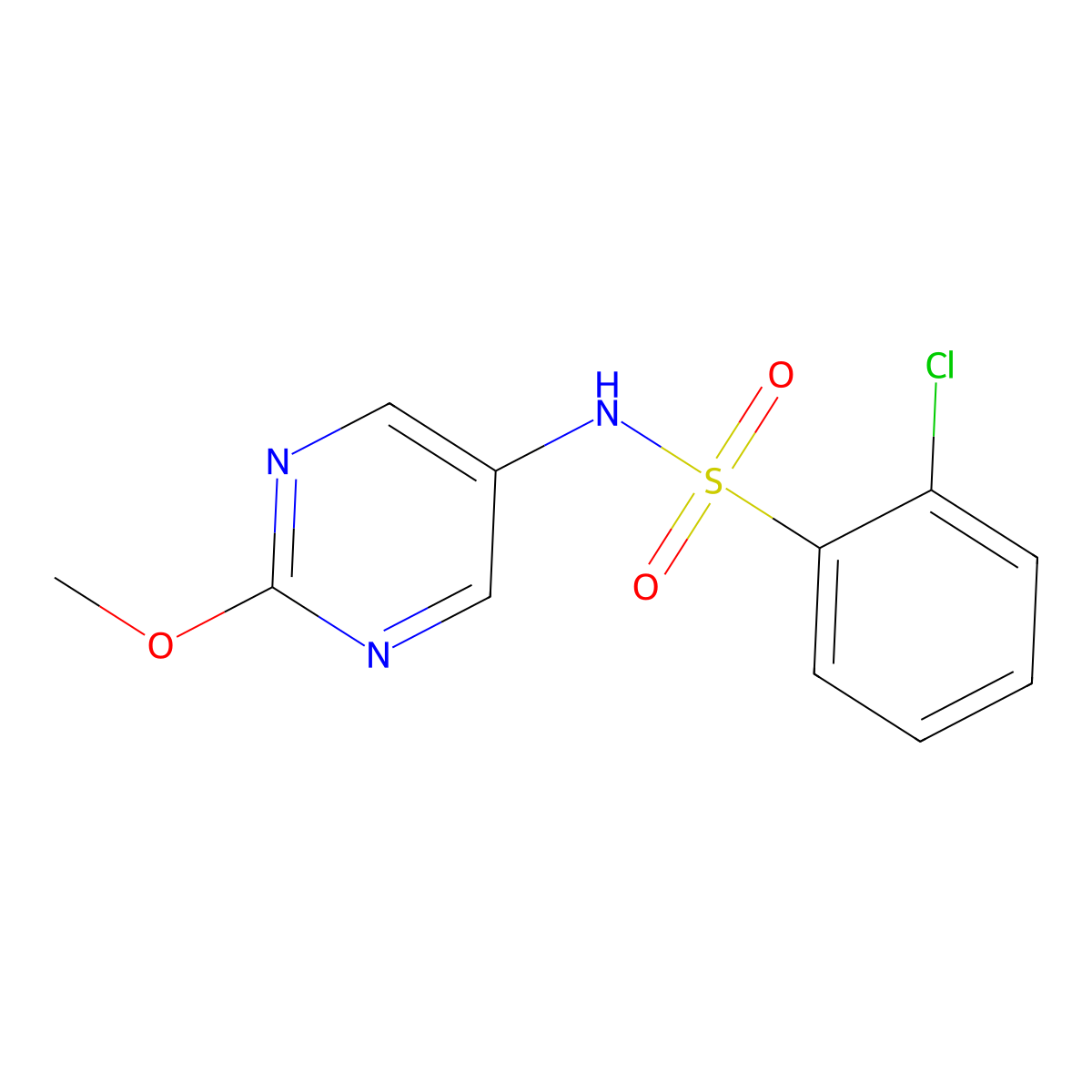 2-chloro-N-(2-methoxypyrimidin-5-yl)benzenesulfonamide molecular structure, CAS 1421493-50-6