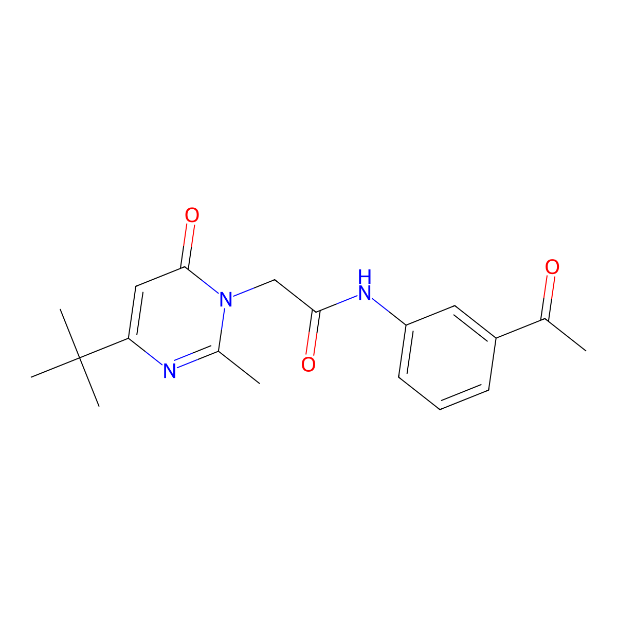 N-(3-acetylphenyl)-2-(4-(tert-butyl)-2-methyl-6-oxopyrimidin-1(6H)-yl)acetamide molecular structure, CAS 1421493-71-1