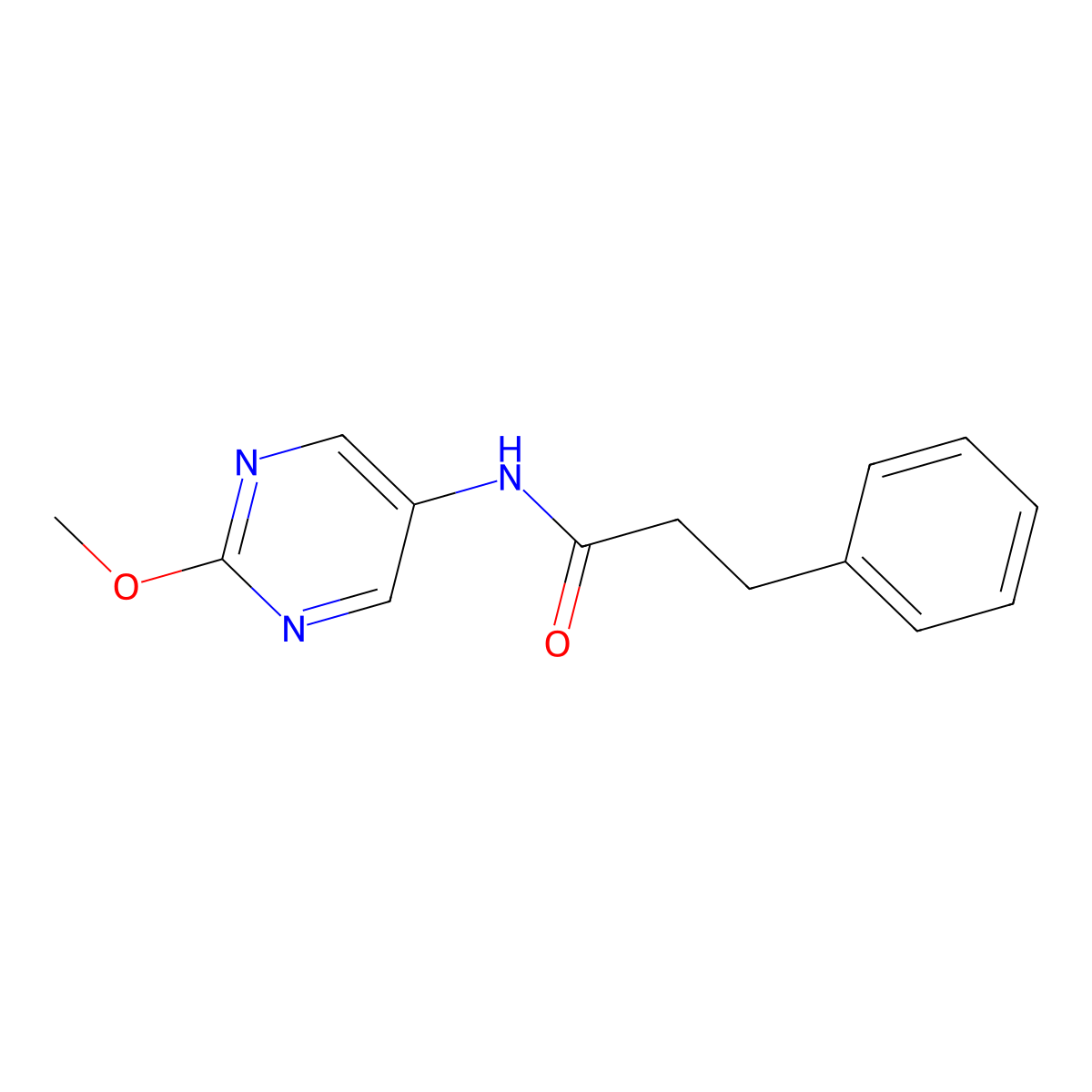 N-(2-methoxypyrimidin-5-yl)-3-phenylpropanamide molecular structure, CAS 1421493-77-7