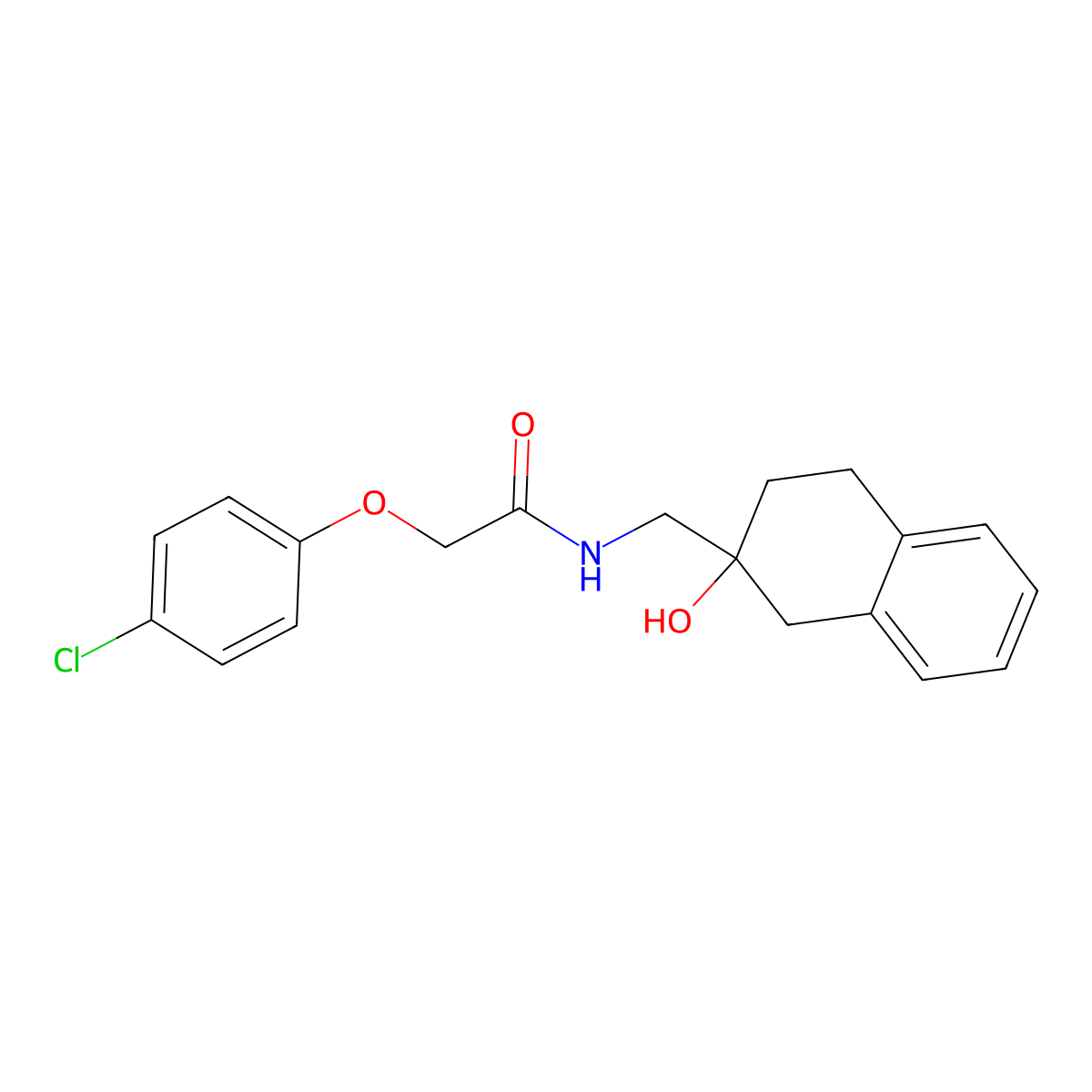 2-(4-chlorophenoxy)-N-[(2-hydroxy-1,2,3,4-tetrahydronaphthalen-2-yl)methyl]acetamide molecular structure, CAS 1421494-03-2