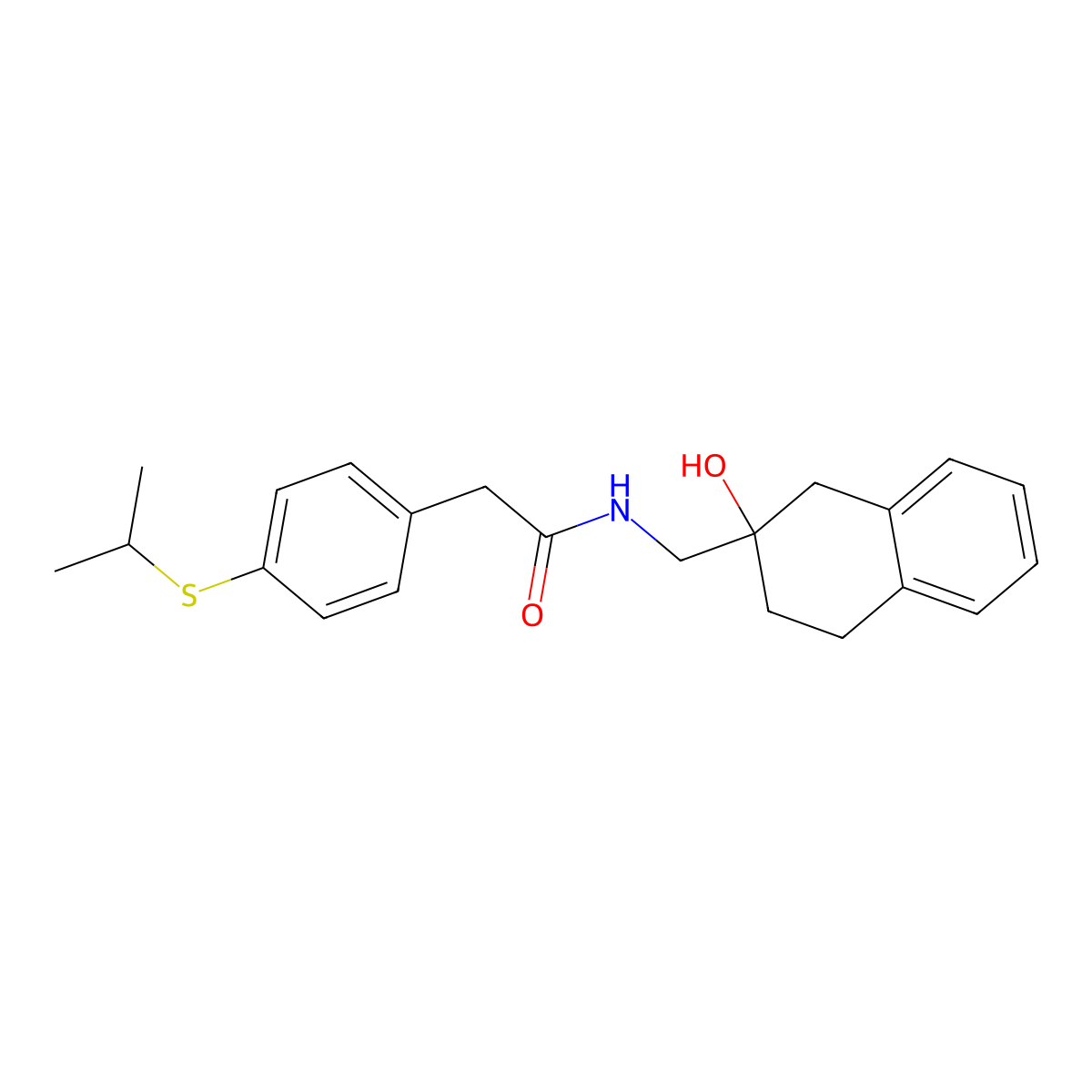 N-((2-hydroxy-1,2,3,4-tetrahydronaphthalen-2-yl)methyl)-2-(4-(isopropylthio)phenyl)acetamide molecular structure, CAS 1421494-04-3
