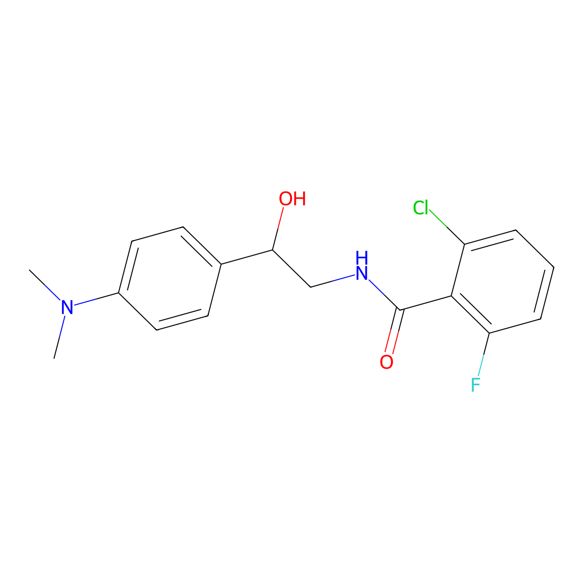 2-Chloro-N-{2-[4-(dimethylamino)phenyl]-2-hydroxyethyl}-6-fluorobenzamide molecular structure, CAS 1421494-07-6