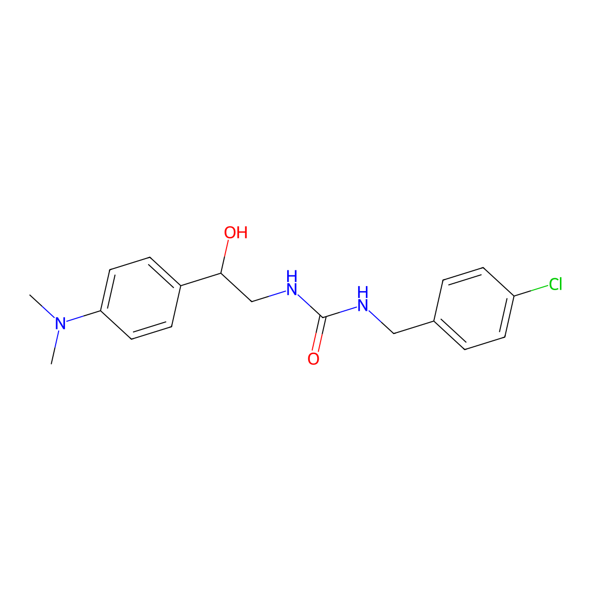 1-(4-Chlorobenzyl)-3-(2-(4-(dimethylamino)phenyl)-2-hydroxyethyl)urea molecular structure, CAS 1421494-09-8